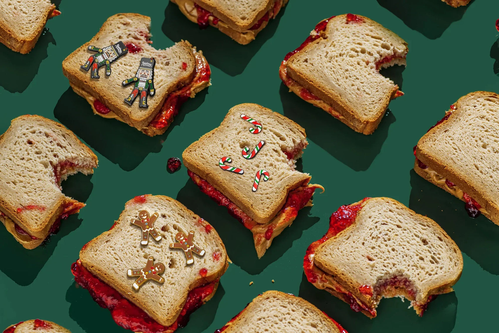Keychains in the shape of a bitten piece of bread