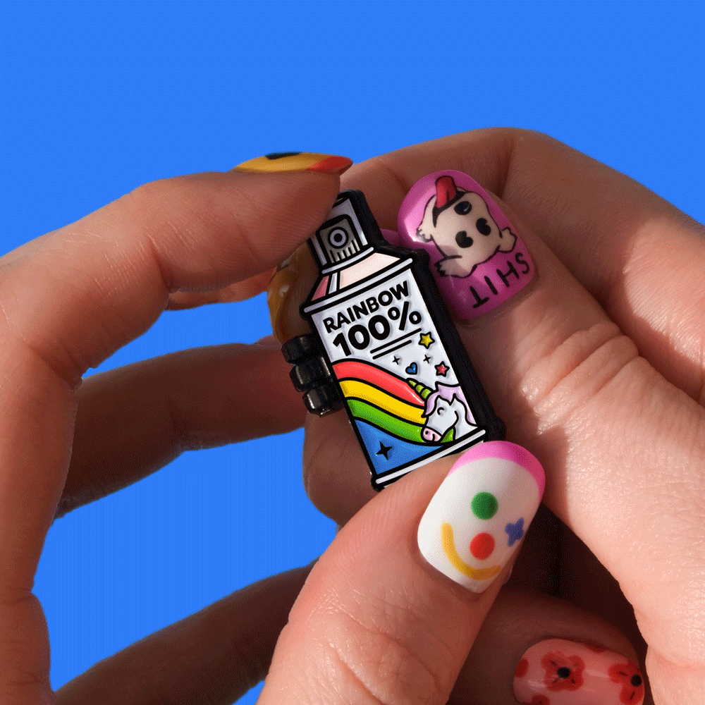 Unicorn secret moving enamel pin